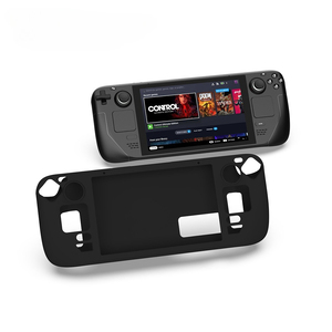 Étui de protection souple en silicone antidérapant Tideseer pour console de <span class=keywords><strong>jeu</strong></span> <span class=keywords><strong>Steam</strong></span> Deck, coque arrière en noir/vert/vert camouflage - Product Image 1