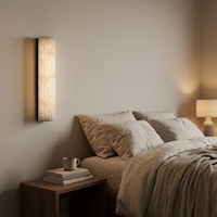 Style nordique chambre salon décor albâtre mur Scone hôtel coiffeuse avec LED applique cuivre corps pierre abat-jour