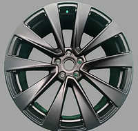 Rines de Aluminio Forjado de 22 Pulgadas, Color Negro Mate con Rayos Gris Metálico, Rines Personalizados de Aleación para Automóviles de Pasajeros, para Tesla Model X Plaid