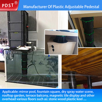 Support de poteau de terrasse en WPC T02 en plastique réglable en hauteur, haute capacité de charge, installation facile