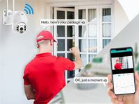 Caméra de sécurité WiFi PTZ 2MP pour la maison 270 °   Caméra IP sans fil étanche avec vision nocturne couleur, audio bidirectionnel, pour villa et jardin