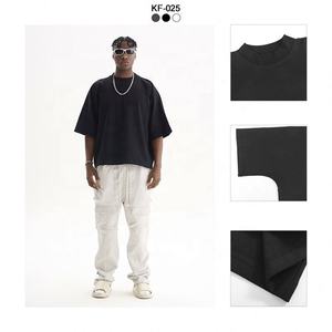 เสื้อยืดผ้าฝ้ายบ็อกซี่ฟิตสำหรับผู้ชายพิมพ์โลโก้ตามสั่งเสื้อยืดกล่องใส่เสื้อผ้าแนวสตรีทเสื้อยืดโอเวอร์ไซส์300แกรมผลิต - Product Image 3