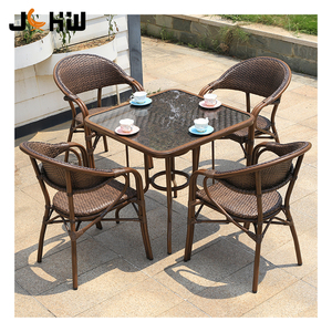 Nhà Máy Giá Mây Bistro Bàn Ăn Và Ghế Wicker Patio Cà Phê Ăn Bộ Vườn Ban Công Mây Ghế Bộ - Product Image 1