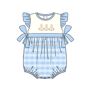 Easter Custom Children's Clothing Designs Spring Ruffles Baby Set <strong>Bunny</strong> Applique Boutique <strong>Girl</strong> <strong>Outfit</strong> - Product Image 2