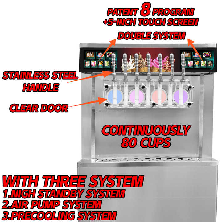 4+3 Mix Flavor Soft Serve - High Production Ice Cream Machine