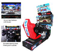 Gagnez de l'argent avec le simulateur de course automobile Super Outrun, écran LCD 32 pouces HD, jeux vidéo de course automobile