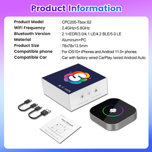 <span class=keywords><strong>New</strong></span> carlin Kit Tbox nhập khẩu chip S2 không dây Android Auto Car USB Carplay ai Box phương tiện truyền thông GPS âm nhạc xe chơi Dongle cho Netflix - Product Image 5