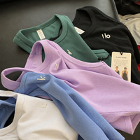 Débardeur d'été pour femme en mélange coton, élasthanne et viscose, style Y2K, sans manches, pour l'extérieur, assortiment de styles en stock