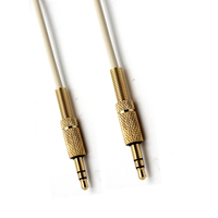 Câble audio coaxial spiralé plaqué or 3,5 mm 3 pôles stéréo mâle-mâle pour autoradio, appareils auxiliaires et enceintes