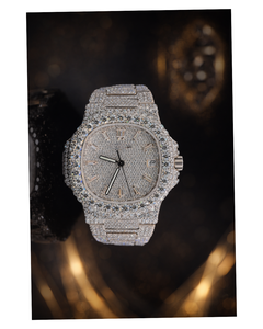 Reloj de pulsera para hombre estilo Hip Hop, completamente cubierto de diamantes de moissanita, con esfera negra y movimiento automático - Product Image 2