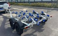 Remorque pour bateau en aluminium à deux essieux de 19 pieds, capacité de charge de 1600 kg, avec frein hydraulique et rouleaux