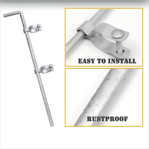 1-5/8 "32" tige de chute de porte en acier galvanisé pour clôture à maillons de chaîne avec 2 pièces 1-5/8 "charnière de cadre de porte femelle - Product Image 4