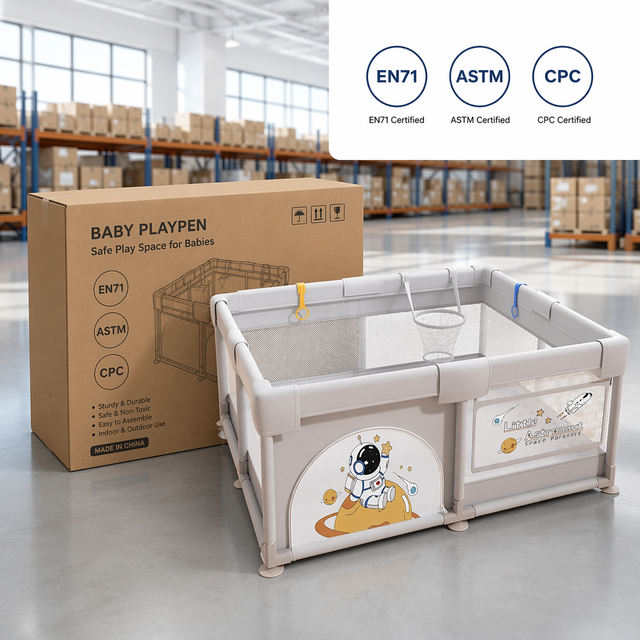 Extra Large Portable Baby Playpen with Mesh Sides Foldable Travel Friendly Kids Safety Playard for Indoor Outdoor Play