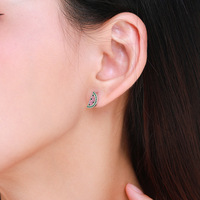 Bijoux fantaisie Boucles d'oreilles en argent sterling 925 plaqué or ou plaqué rhodium avec zircon complet