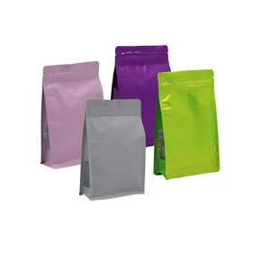 Bolsas de café com 250g, sacos de café pretos de ziplock flexíveis