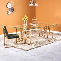 Meubles de salon Table basse miroir Table centrale italienne Design Nordic Gold Metal Luxury Modern Table basse en verre aux États-Unis