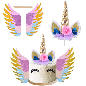 Décoration de <span class=keywords><strong>gâteau</strong></span> <span class=keywords><strong>licorne</strong></span> colorée en gros pour fournitures de décoration de <span class=keywords><strong>gâteau</strong></span> d'anniversaire d'enfant - Product Image 6