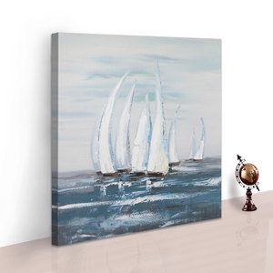 Arte Moderna Met <span class=keywords><strong>Art</strong></span> Cina, Dipinto Colorato di Nave sul Mare Blu, Bellissima Opera Astratta su Tela per Decorazione Domestica - Product Image 4