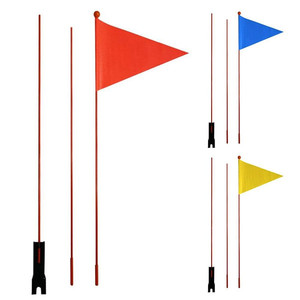 Logo personnalisé Hauteur réglable <span class=keywords><strong>Go</strong></span> Kart Bicyclette Drapeau de remorque avec poteau en fibre de verre Drapeaux de sécurité étanches pour l'extérieur Bannière d'entraînement - Product Image 1