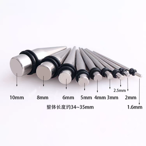 Extenseur de cônes d'<span class=keywords><strong>oreille</strong></span> en acier chirurgical 316L avec joints toriques 1.6mm-12mm Bijoux de corps - Product Image 3