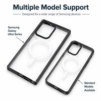 Étui de téléphone magnétique fin, 1,5 mm d'épaisseur, coque protectrice transparente en acrylique pour Samsung S24 Ultra, léger, résistant aux rayures