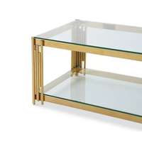 Offre Spéciale nordique plateau en verre pieds en acier inoxydable table centrale latérale meubles de salon tables basses en or de luxe modernes
