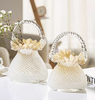 RYLAVA moderne rose hydroponique sac ShapeCrystal Vase en verre pour salon doux décoration Table Vase
