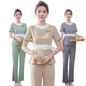 Divisa Estetica <span class=keywords><strong>da</strong></span> Donna per Centri Estetici e <span class=keywords><strong>Hotel</strong></span>, Abbigliamento <span class=keywords><strong>da</strong></span> <span class=keywords><strong>Lavoro</strong></span> Autunnale per Cameriere con Sauna e Pediluvio, Realizzato in Spandex - Product Image 1