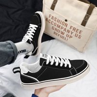 Chaussures décontractées légères et respirantes en toile pour homme, basses, à lacets, style skate, antidérapantes, plates, pour le quotidien et l'extérieur