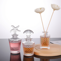 Flacon diffuseur de parfum vide décoratif transparent de 50 ml et 200 ml, flacon de parfum en verre de luxe, récipient d'aromathérapie, pot à huile essentielle parfumée
