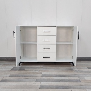 Armario de madera blanco barato, <span class=keywords><strong>4</strong></span> <span class=keywords><strong>cajones</strong></span>, 2 puertas, cajón de almacenamiento - Product Image 3