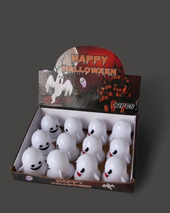 Simpatiche <span class=keywords><strong>emoji</strong></span> a LED luci fantasma di Halloween 12 pz Layout del locale piccolo Jack-o'-Lantern decorazioni per feste - Product Image 5