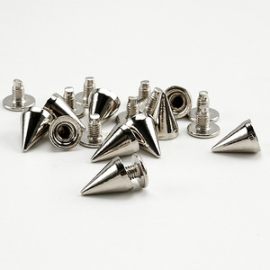 アイアンシルバーコーンねじリベット,革製靴バッグ衣服パンクスパイククール装飾ネイルバックルニッケルフリー12mm - Product Image 1