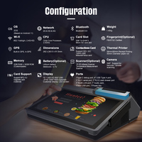 Meilleure tablette Android 13.0 de 58 mm/80 mm, système de point de vente Sistea pour restaurant, menu de commande avec fonction d'empreintes digitales