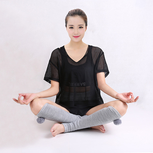 Calcetines de Yoga antideslizantes por encima de la rodilla de invierno a la moda para <span class=keywords><strong>mujer</strong></span>, calentadores de piernas de punto, calcetines largos protectores con lana para bailarines - Product Image 1