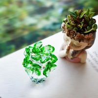 Décoration de bureau en verre cristal H&D, thème trèfle à quatre feuilles porte-bonheur, style artisanal, cadeau créatif pour la remise des diplômes et les anniversaires