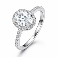 Bague de fiançailles en argent sterling 925 de luxe avec diamant moissanite, bague de fiançailles en moissanite fine pour femmes, bijoux de mariage