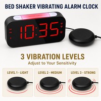 Réveil numérique intelligent avec fonction de vibration pour les malentendants et les gros dormeurs, écran large personnalisable