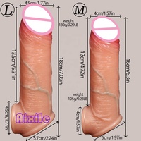 Penis-Hülle zur Vergrößerung Sexspielzeug für Männer Silikon-Dildo-Hülle Männlicher Penisumfang-Verlängerer mit Penisring Erotikspielzeug für Paare