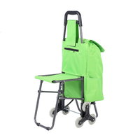 Pliable Légumes Épicerie Pliable 6 Roues Supermarché Escalier Escalade Pliant Shopping Trolley Sac Chariot Avec Chaise