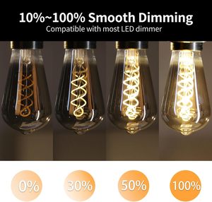 Cổ điển Edison ánh sáng bóng đèn khói grey tráng kính Dimmable 4W 6W 8W 12W 2700K mềm trắng xoắn ốc sợi ngô đèn - Product Image 5