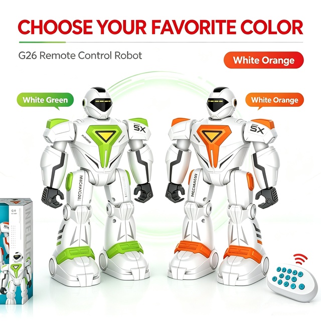DWI New Innovative Products Intelligent RC Toy Humanoid Smart Robot with Sound and Light for Kids