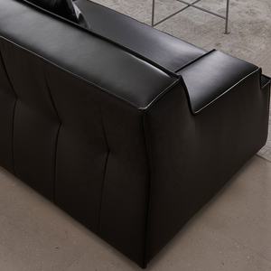 Zayshine Canapé de salon en cuir véritable noir de luxe minimaliste italien Ensemble de canapé modulaire 3 places Appartement Designer Canapé droit - Product Image 5