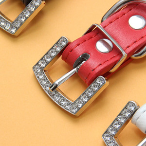 Berlian warna-warni mewah dipersonalisasi pola macan tutul cincin leher anjing gaya Inggris tali traksi anjing berjalan kerah hewan peliharaan anjing - Product Image 2