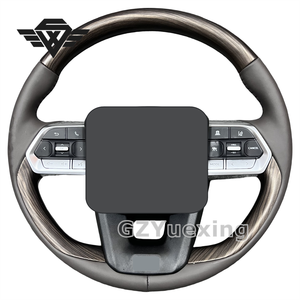 <span class=keywords><strong>Volant</strong></span> en bois de pêche noir piano pour Toyota Land Cruiser LC300 en cuir noir avec GR - Product Image 4