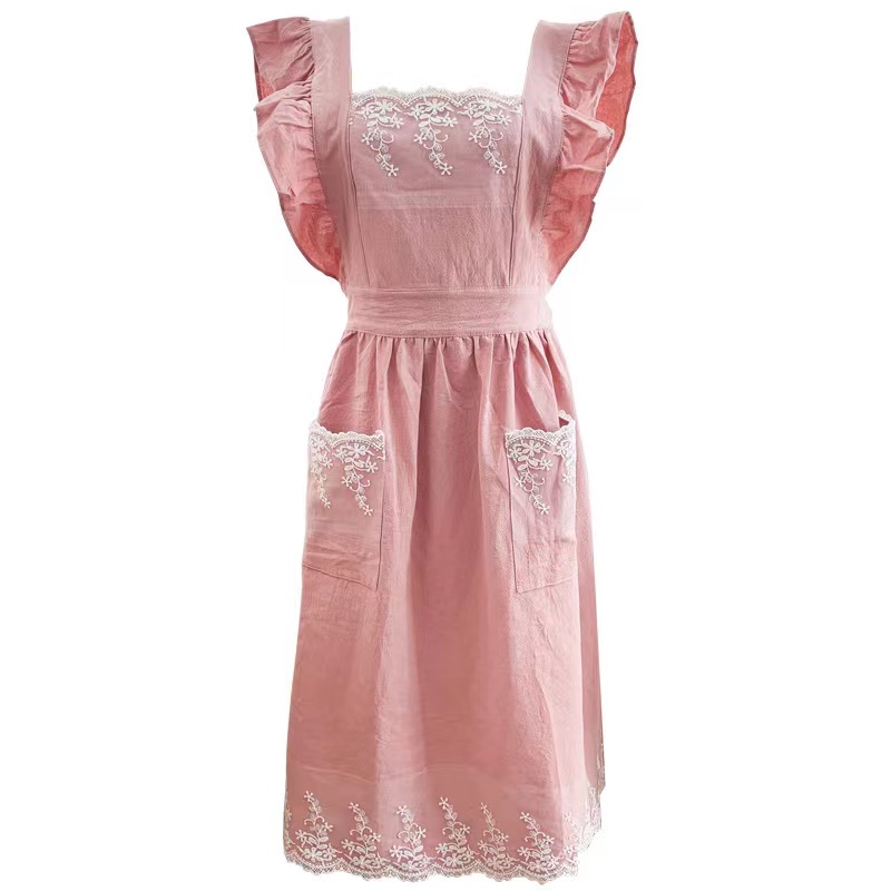 On Sale Pink Lace Apron Soft Fabric, Suitable for Home Cooking | Alibaba.com