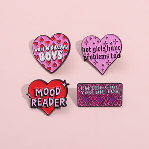 Filles chaudes ont des problèmes trop épingles en émail personnalisé femme puissance rose coeur broches revers Badges drôle bijoux cadeau pour les amis - Product Image 3