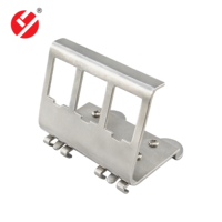 3 Port DIN Rail Keystone Jack Holder Braket Pemasangan Baja Tahan Karat Bersertifikasi CE/RoHS Pemasangan Tanpa Alat untuk Industri