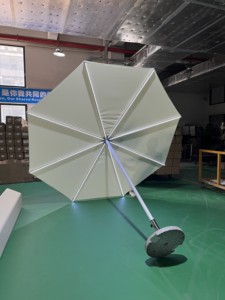 <span class=keywords><strong>Parasol</strong></span> d'extérieur écologique imperméable à énergie solaire avec mât central en aluminium, base en marbre, <span class=keywords><strong>protection</strong></span> UV, garantie 1 an - Product Image 5