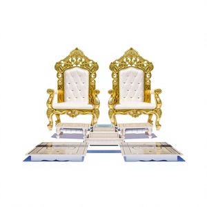Ensemble de chaises Mandap pour cérémonie de mariage en plein air, chaises pour couple indien pour Mandap de mariage, chaises Mandap pour mariée et marié pour mariage hindou, Royaume-Uni - Product Image 6